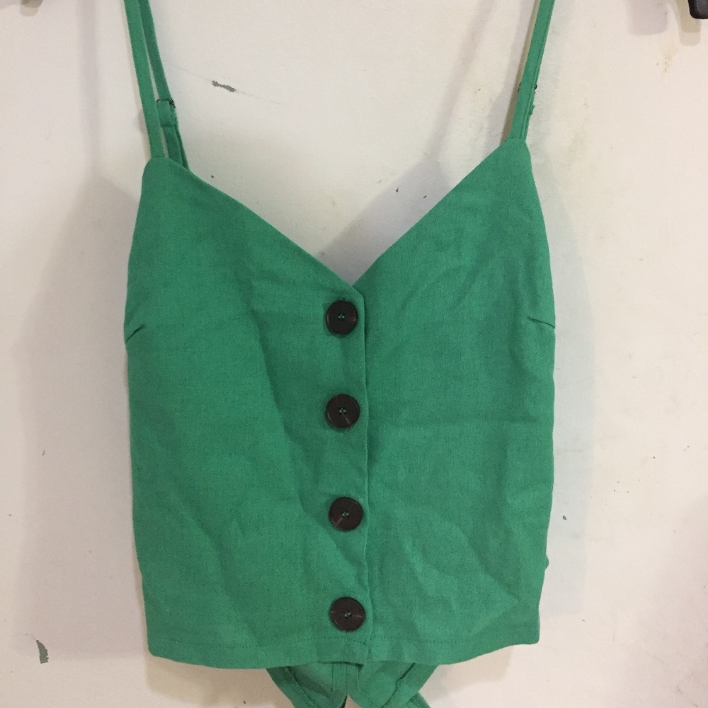 Lush Green Linen Crop top